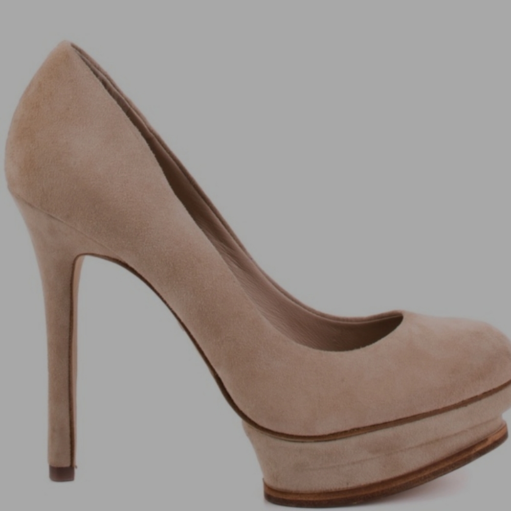 BCBGMAXAZRIA NWT BLUSH REAL SUEDE REAL LEATHER SOLE PLATFORMS SIZE 8.5